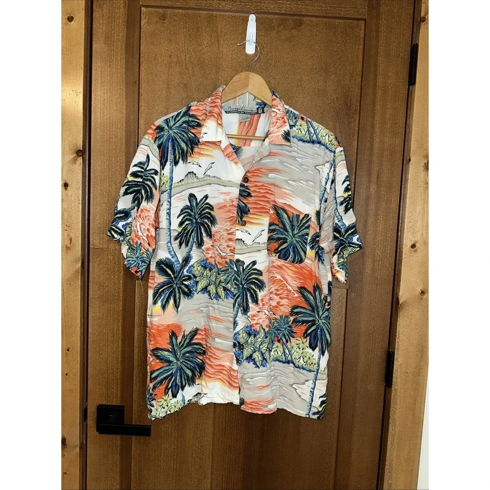 Pineapple Connection Hawaiian Shirt Rayon Tropical Camp L Vintage 90's - Picture 2 of 4